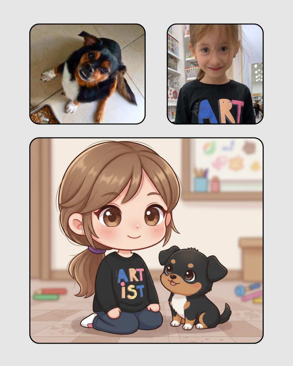 Chibi-Style Portrait - 20" x 30" (50 x 76 cm)