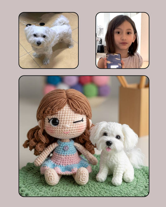 Yarn Doll-Style Portrait -  20" x 30" (50 x 76 cm)